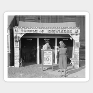 Carnival Fortune Teller, 1938. Vintage Photo Sticker